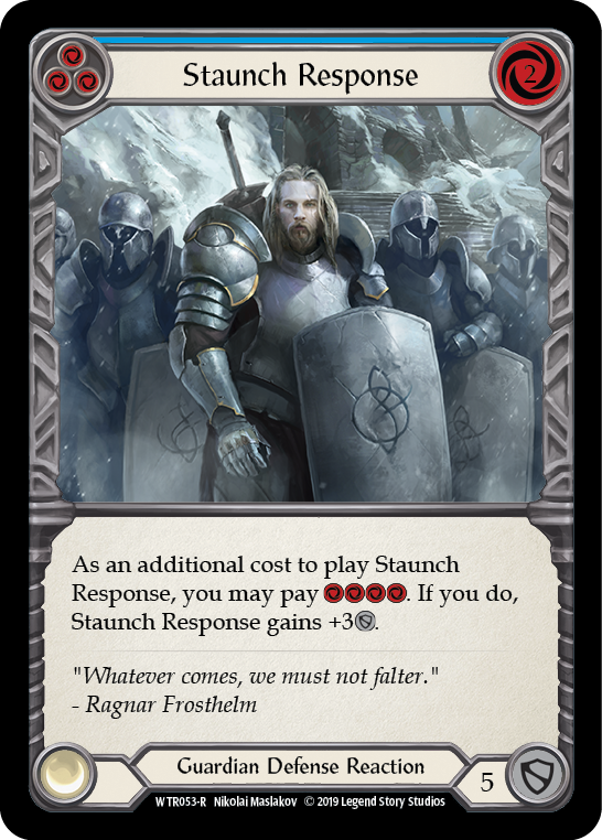 Staunch Response (Blue) [WTR053-R] Alpha Print Normal | Good Games North