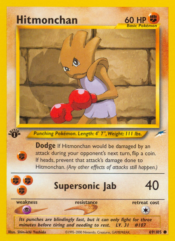 Hitmonchan (69/105) [Neo Destiny 1st Edition] | Good Games North