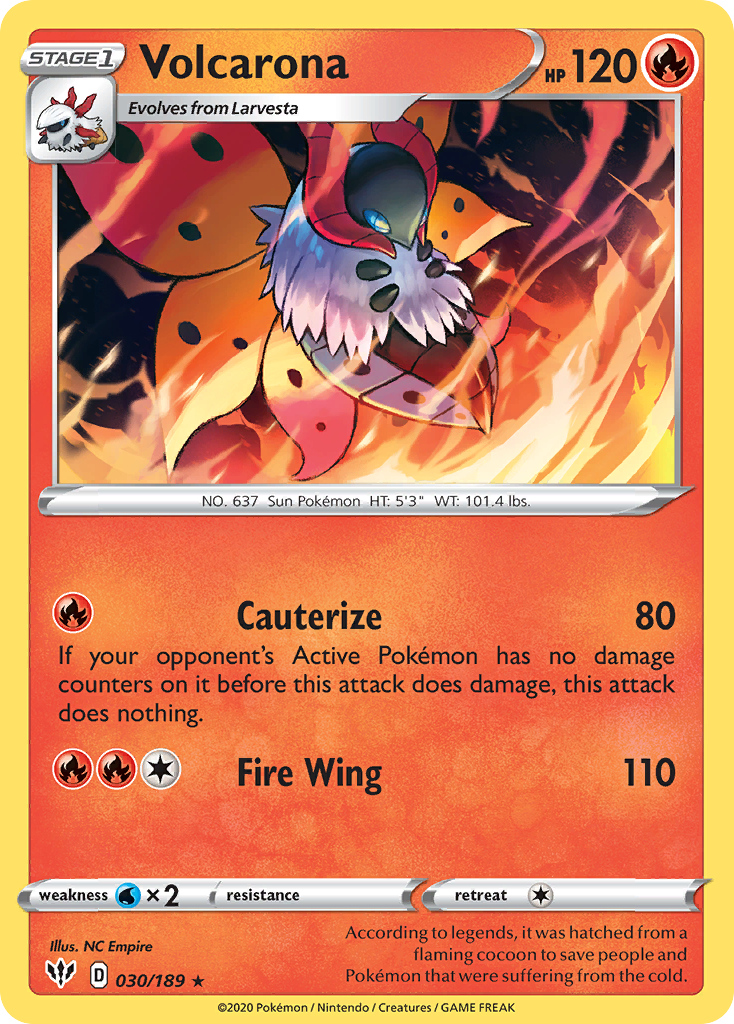 Volcarona (030/189) [Sword & Shield: Darkness Ablaze] | Good Games North