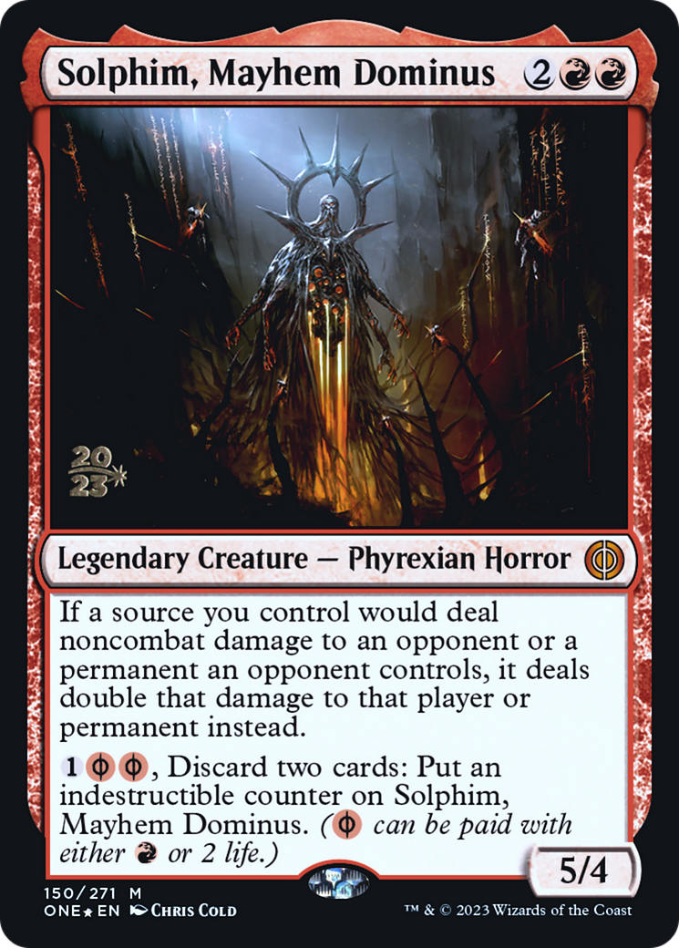 Solphim, Mayhem Dominus [Phyrexia: All Will Be One Prerelease Promos] | Good Games North