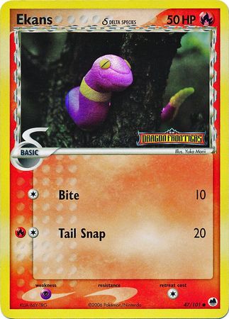 Ekans (47/101) (Delta Species) (Stamped) [EX: Dragon Frontiers] | Good Games North