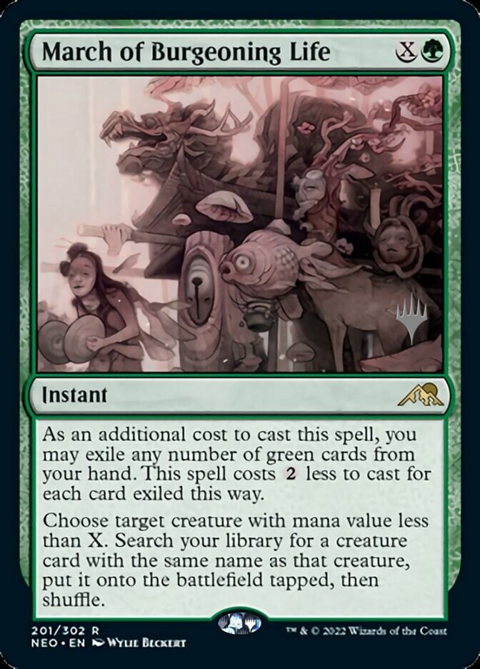 March of Burgeoning Life (Promo Pack) [Kamigawa: Neon Dynasty Promos] | Good Games North