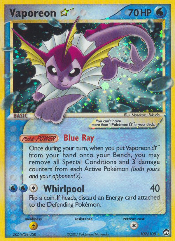 Vaporeon Star (102/108) [EX: Power Keepers] | Good Games North