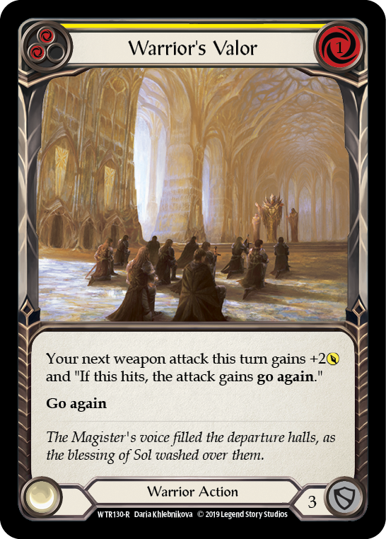 Warrior's Valor (Yellow) [WTR130-R] Alpha Print Normal | Good Games North