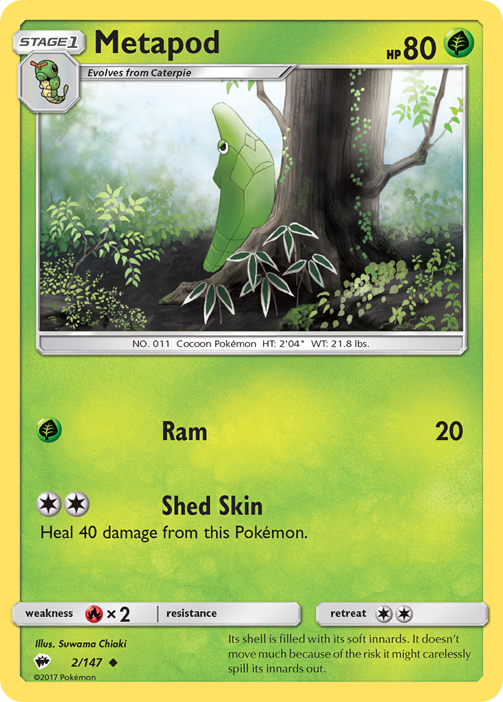 Metapod (2/147) [Sun & Moon: Burning Shadows] | Good Games North