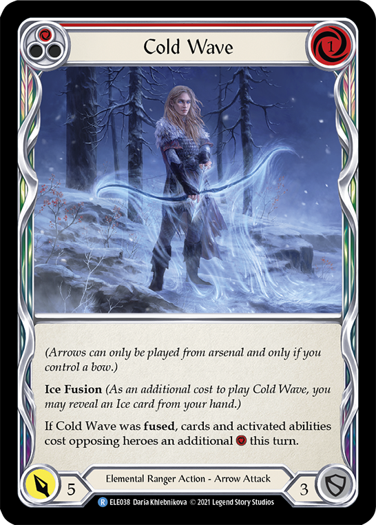 Cold Wave (Red) [ELE038] (Tales of Aria)  1st Edition Rainbow Foil | Good Games North