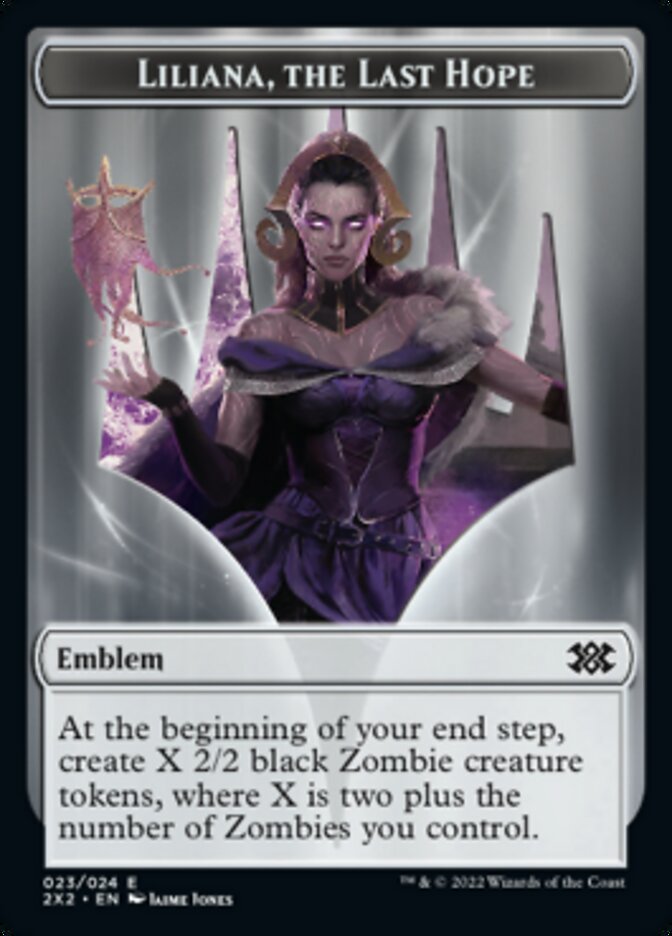 Liliana, the Last Hope Emblem // Spirit Double-sided Token [Double Masters 2022 Tokens] | Good Games North