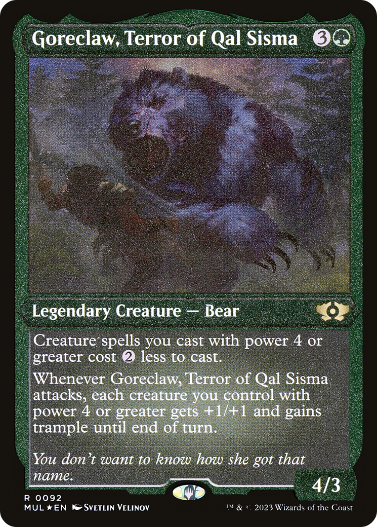 Goreclaw, Terror of Qal Sisma (Foil Etched) [Multiverse Legends] | Good Games North