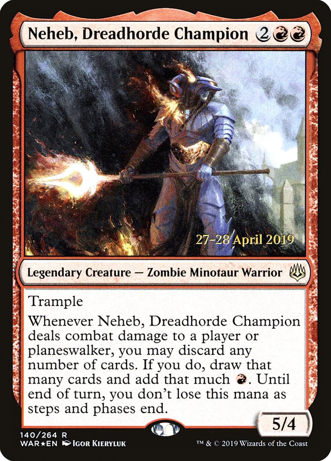 Neheb, Dreadhorde Champion  [War of the Spark Prerelease Promos] | Good Games North