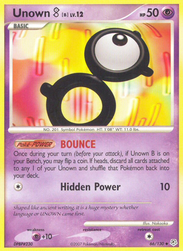 Unown B (66/130) [Diamond & Pearl: Base Set] | Good Games North
