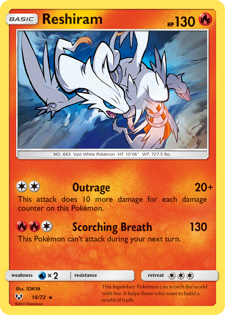 Reshiram (14/73) [Sun & Moon: Shining Legends] | Good Games North