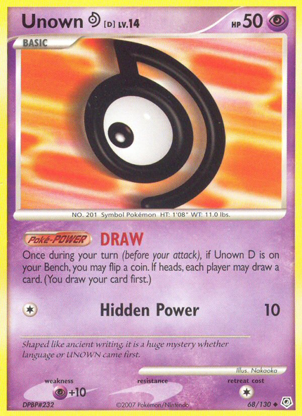 Unown D (68/130) [Diamond & Pearl: Base Set] | Good Games North