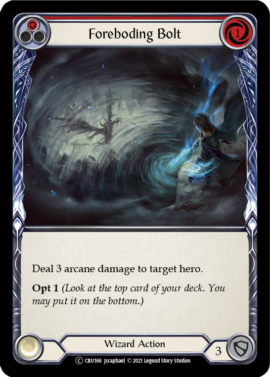 Foreboding Bolt (Red) [U-CRU168-RF] Unlimited Rainbow Foil | Good Games North
