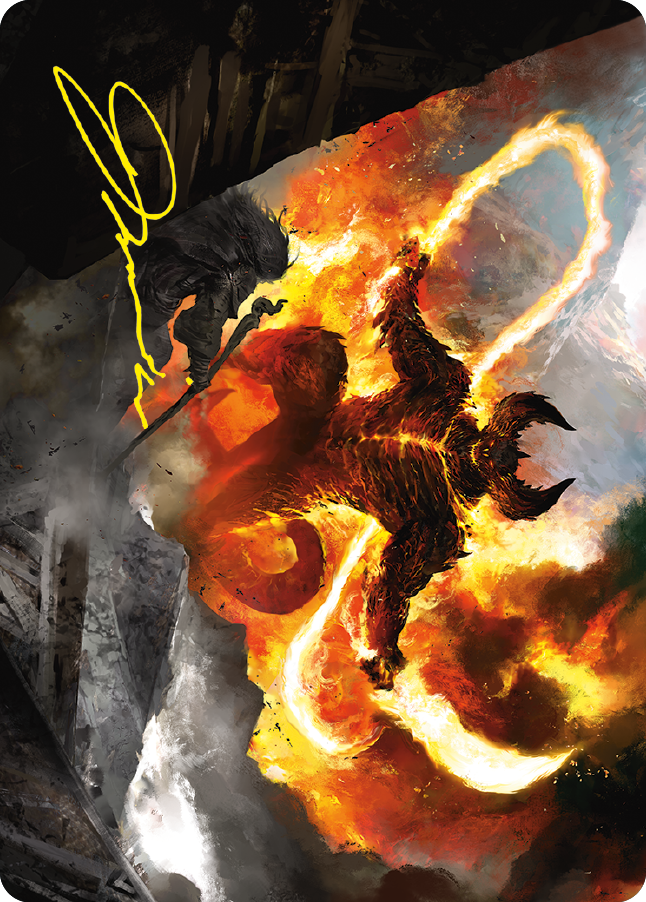 The Balrog, Flame of Udun Art Card (Gold-Stamped Signature) [The Lord of the Rings: Tales of Middle-earth Art Series] | Good Games North