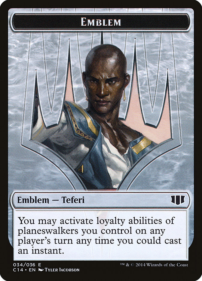 Teferi, Temporal Archmage Emblem // Zombie (011/036) Double-sided Token [Commander 2014 Tokens] | Good Games North