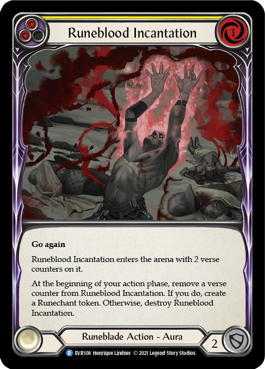 Runeblood Incantation (Yellow) [EVR108] (Everfest)  1st Edition Rainbow Foil | Good Games North