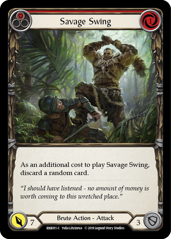Savage Swing (Red) [RNR011-C] (Rhinar Hero Deck)  1st Edition Normal | Good Games North