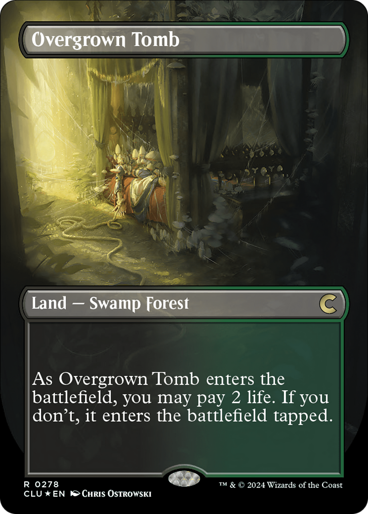 Overgrown Tomb (Borderless) [Ravnica: Clue Edition] | Good Games North