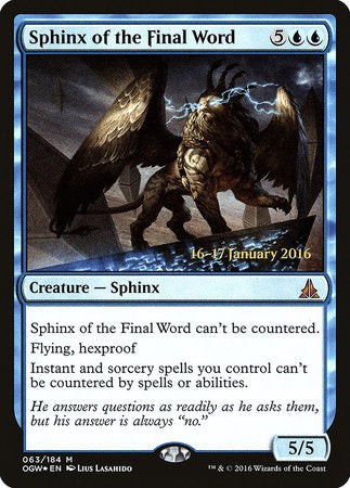 Sphinx of the Final Word [Oath of the Gatewatch Promos] | Good Games North