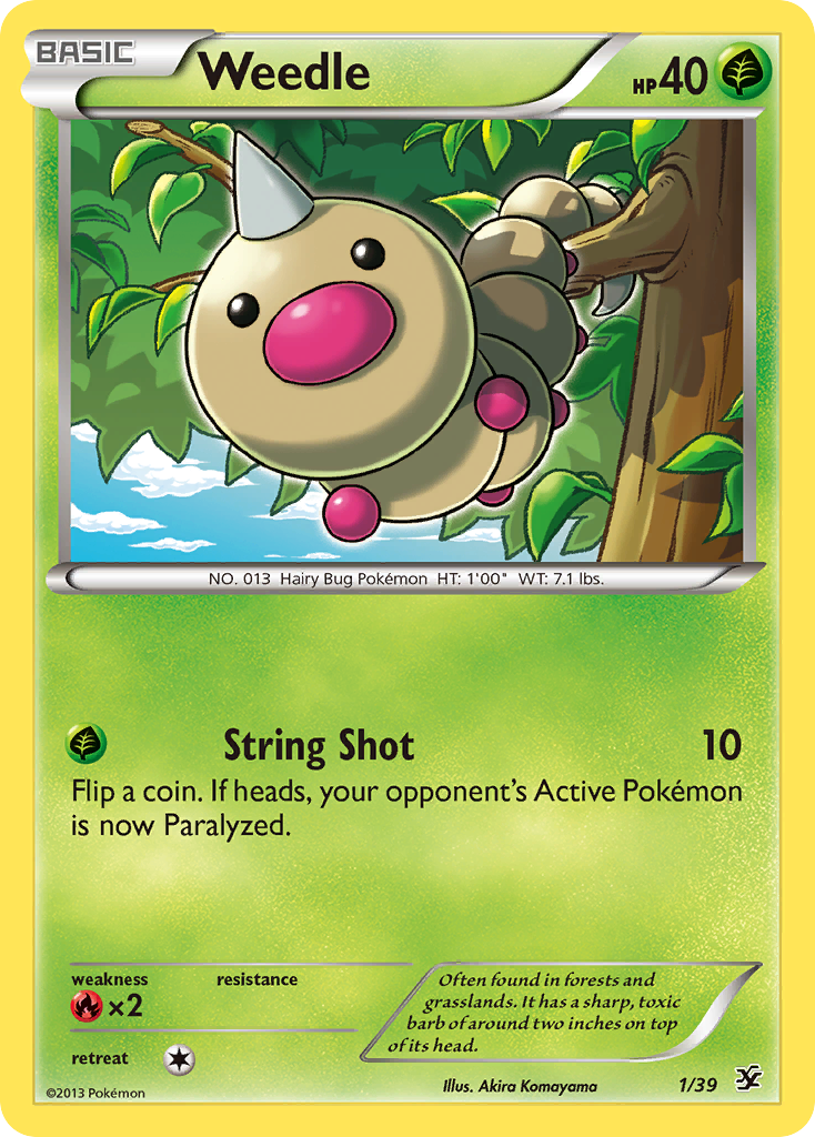 Weedle (1/39) [XY: Kalos Starter Set] | Good Games North