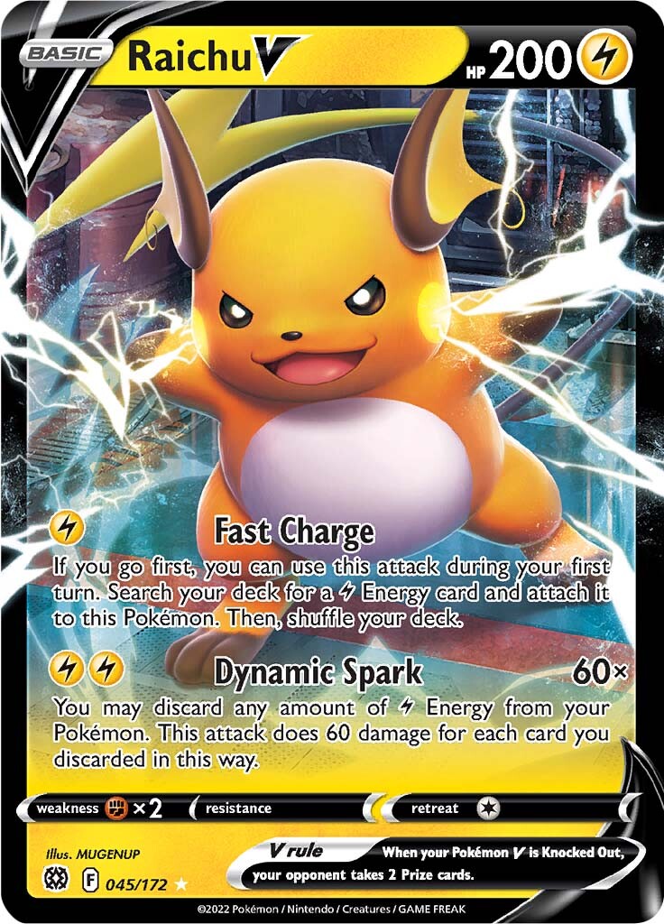 Raichu V (045/172) [Sword & Shield: Brilliant Stars] | Good Games North