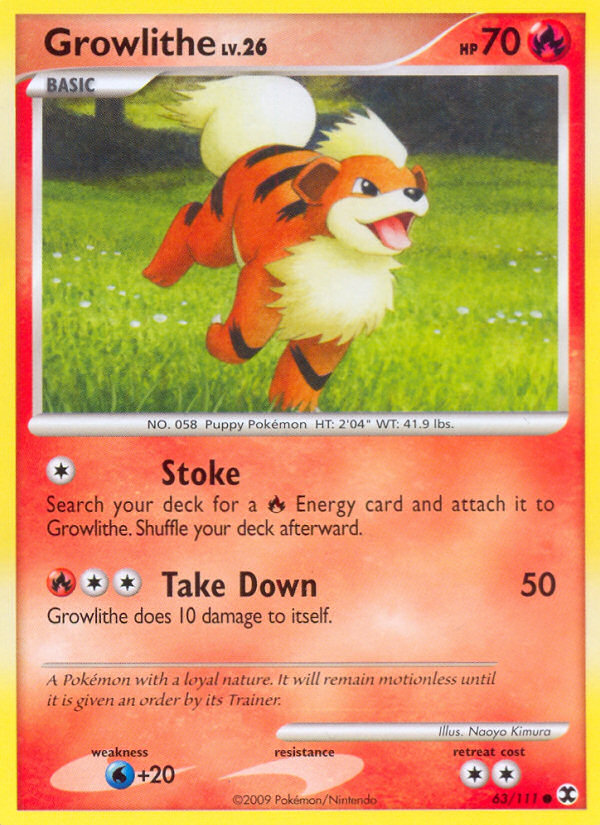 Growlithe (63/111) [Platinum: Rising Rivals] | Good Games North