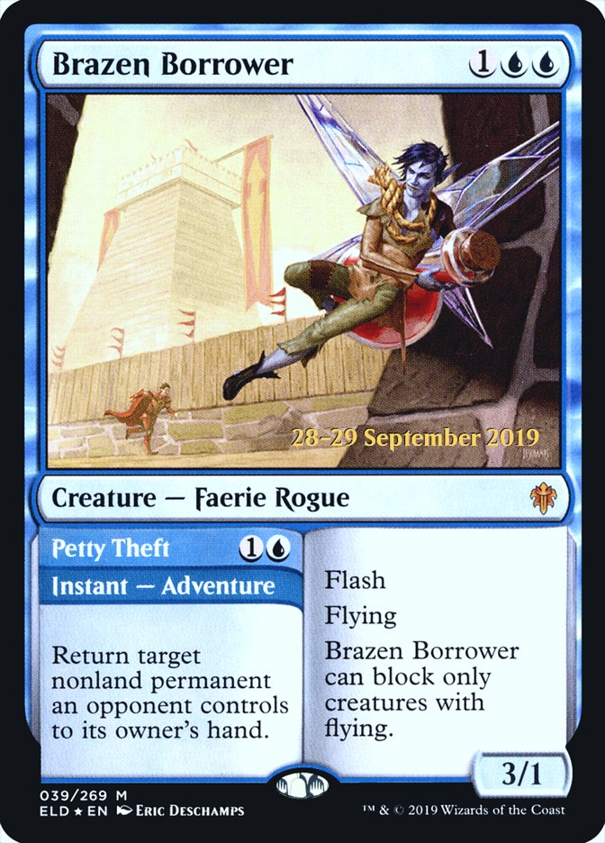 Brazen Borrower // Petty Theft  [Throne of Eldraine Prerelease Promos] | Good Games North
