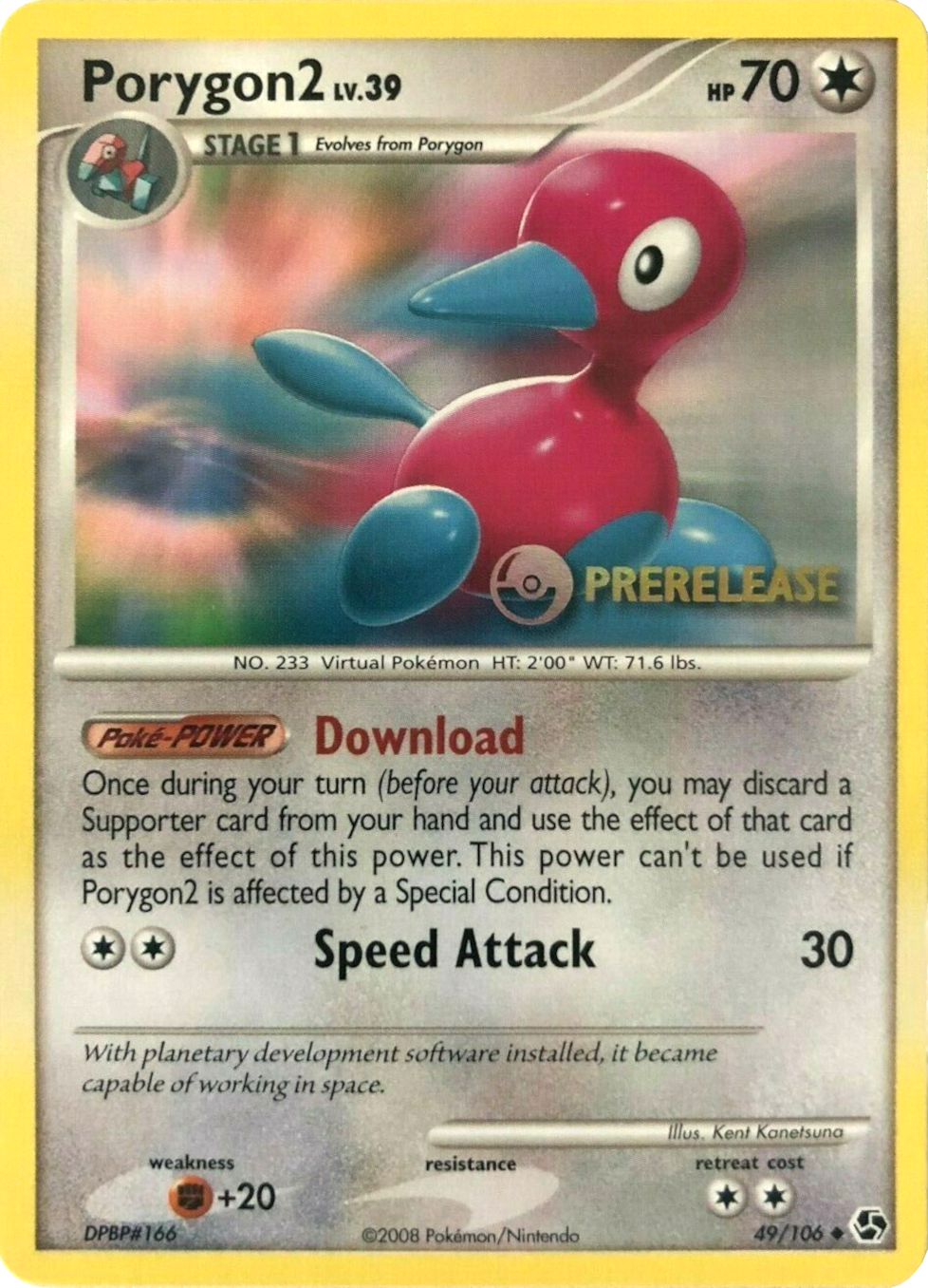 Porygon2 (49/106) (Prerelease Promo) [Diamond & Pearl: Black Star Promos] | Good Games North