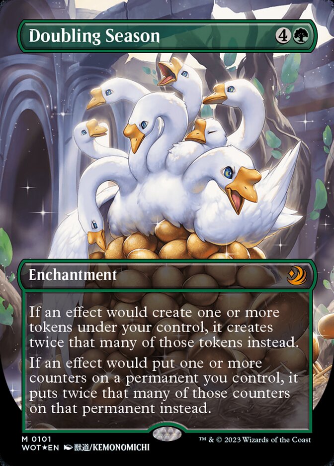 Doubling Season (Anime Borderless) (Confetti Foil) [Wilds of Eldraine: Enchanting Tales] | Good Games North
