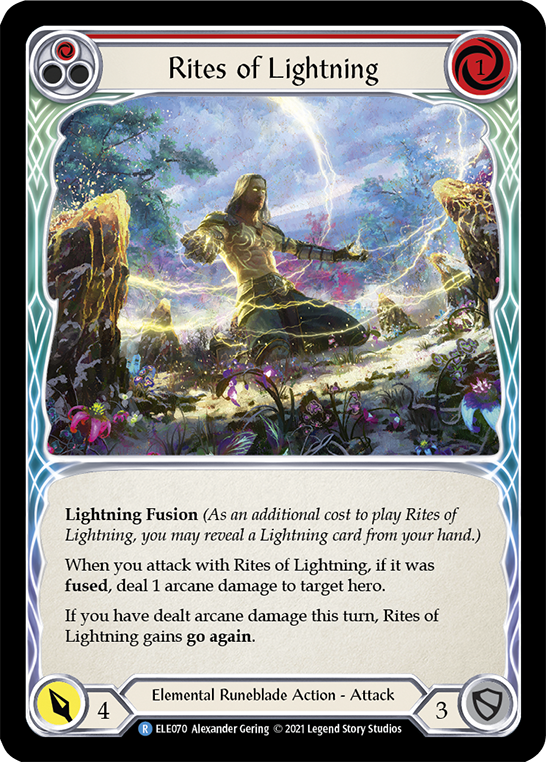 Rites of Lightning (Red) [ELE070] (Tales of Aria)  1st Edition Rainbow Foil | Good Games North