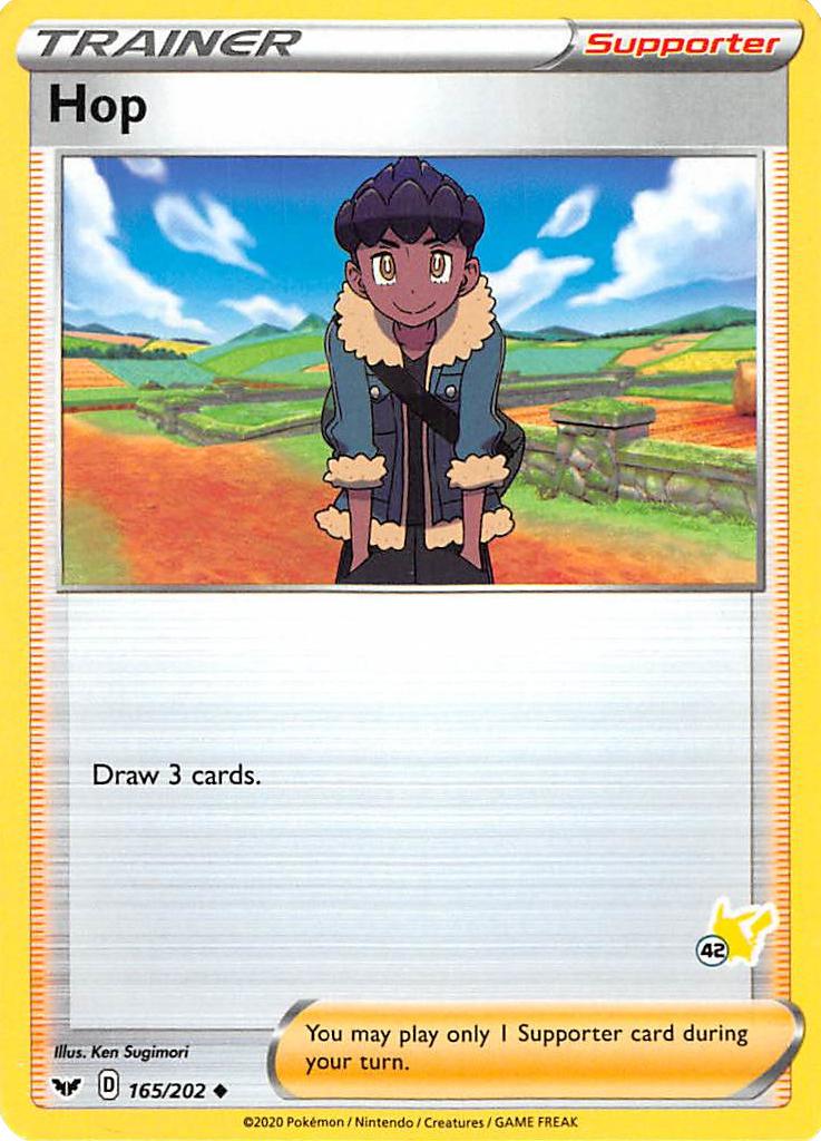 Hop (165/202) (Pikachu Stamp #42) [Battle Academy 2022] | Good Games North