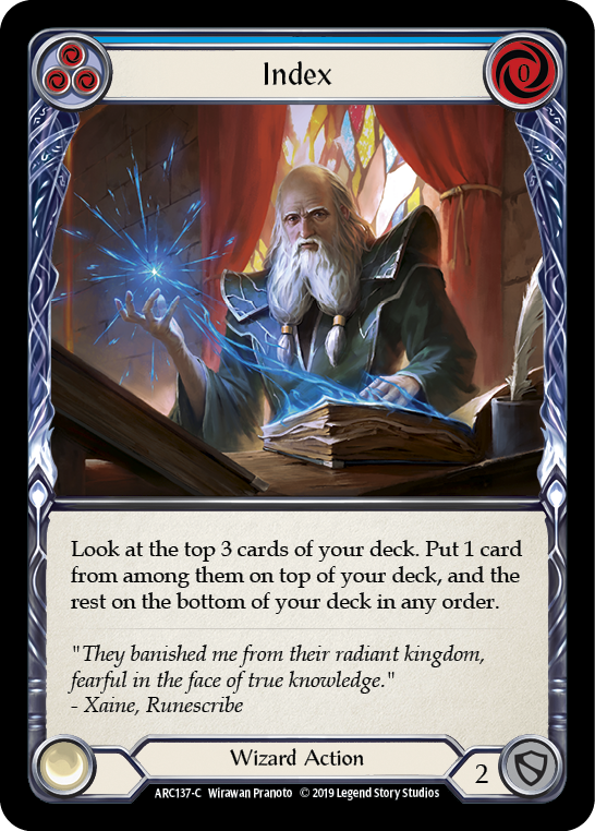 Index (Blue) [ARC137-C] 1st Edition Rainbow Foil | Good Games North