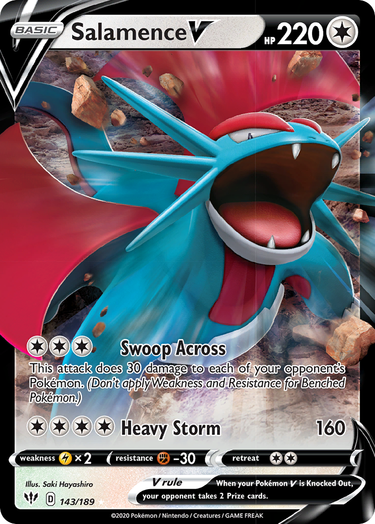 Salamence V (143/189) [Sword & Shield: Darkness Ablaze] | Good Games North