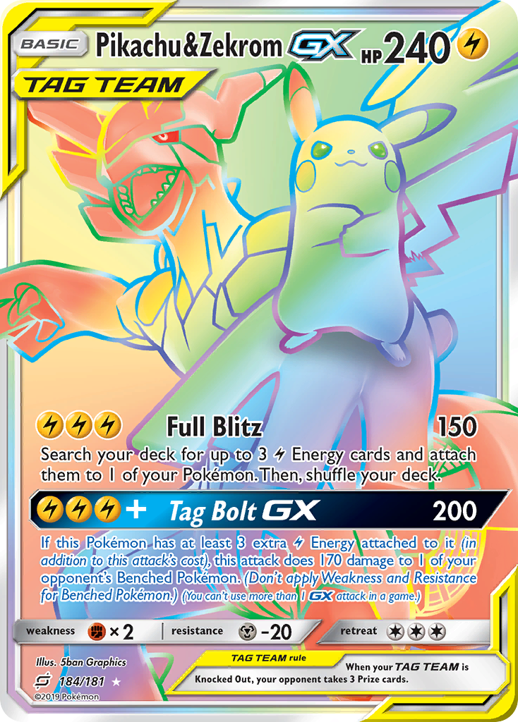 Pikachu & Zekrom GX (184/181) [Sun & Moon: Team Up] | Good Games North