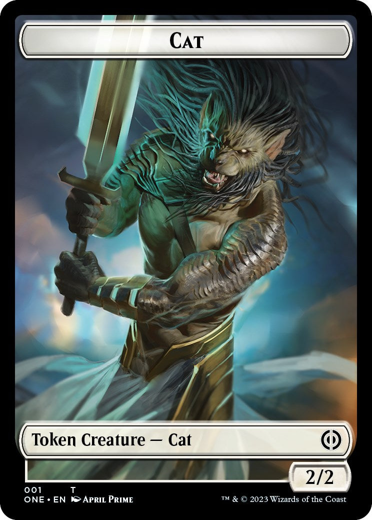 Bird // Cat Double-Sided Token [Phyrexia: All Will Be One Commander Tokens] | Good Games North