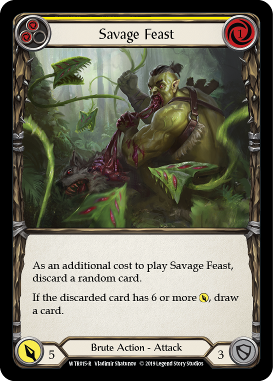 Savage Feast (Yellow) [WTR015-R] Alpha Print Rainbow Foil | Good Games North