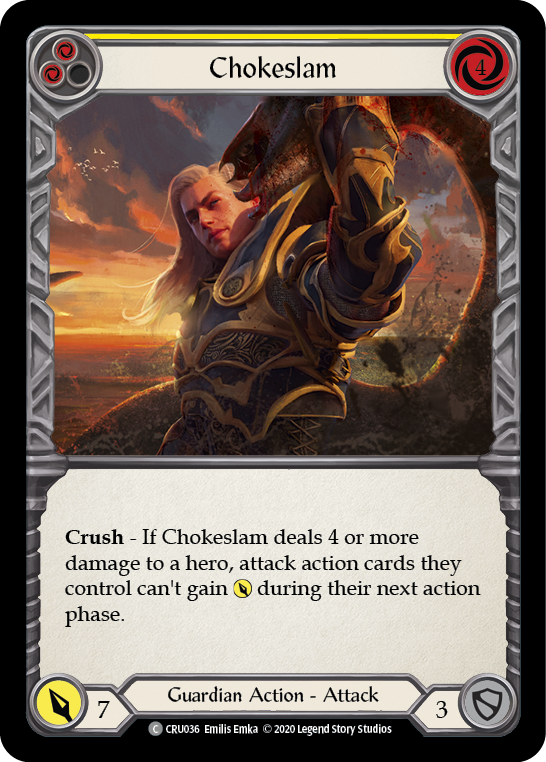 Chokeslam (Yellow) [CRU036] 1st Edition Rainbow Foil | Good Games North