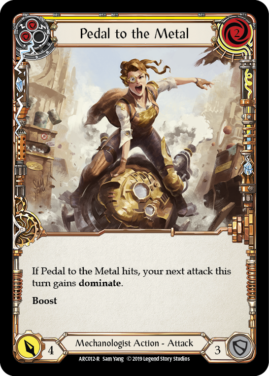Pedal to the Metal (Yellow) [ARC012-R] 1st Edition Rainbow Foil | Good Games North