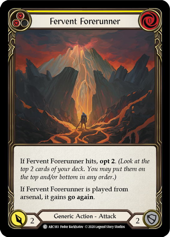 Fervent Forerunner (Yellow) [U-ARC183] Unlimited Normal | Good Games North