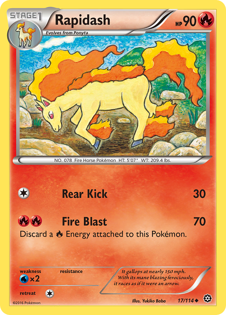 Rapidash (17/114) [XY: Steam Siege] | Good Games North