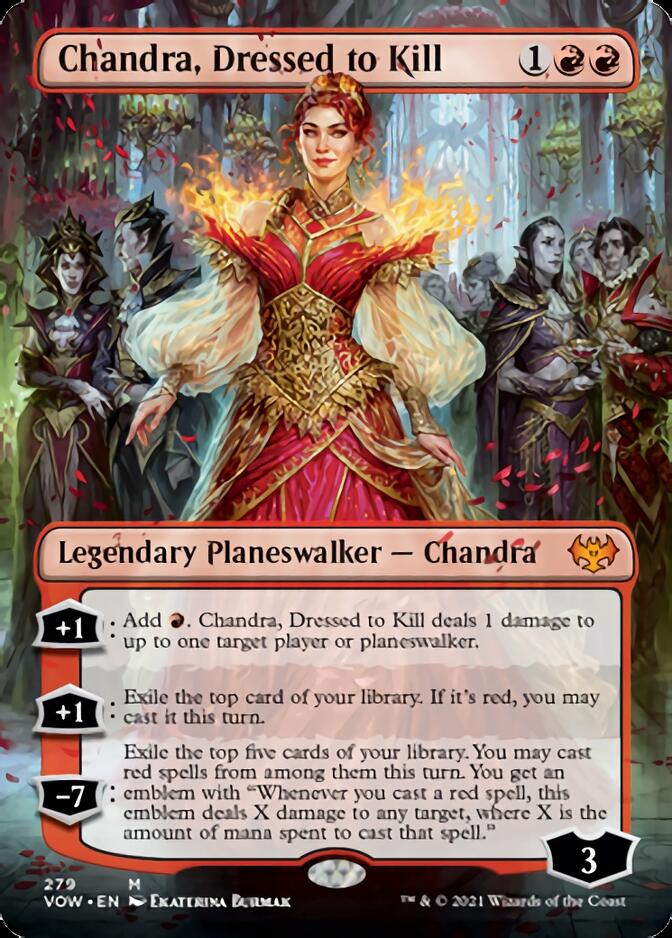 Chandra, Dressed to Kill (Borderless) [Innistrad: Crimson Vow] | Good Games North