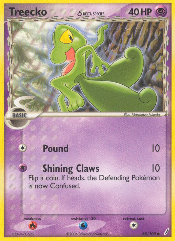 Treecko (68/100) (Delta Species) [EX: Crystal Guardians] | Good Games North