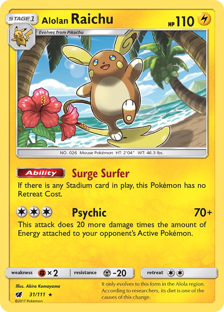 Alolan Raichu (31/111) (Theme Deck Exclusive) [Sun & Moon: Crimson Invasion] | Good Games North