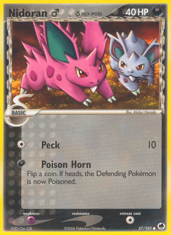 Nidoran (57/101) (Male) (Delta Species) [EX: Dragon Frontiers] | Good Games North