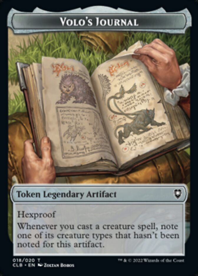 Treasure // Volo's Journal Double-sided Token [Commander Legends: Battle for Baldur's Gate Tokens] | Good Games North