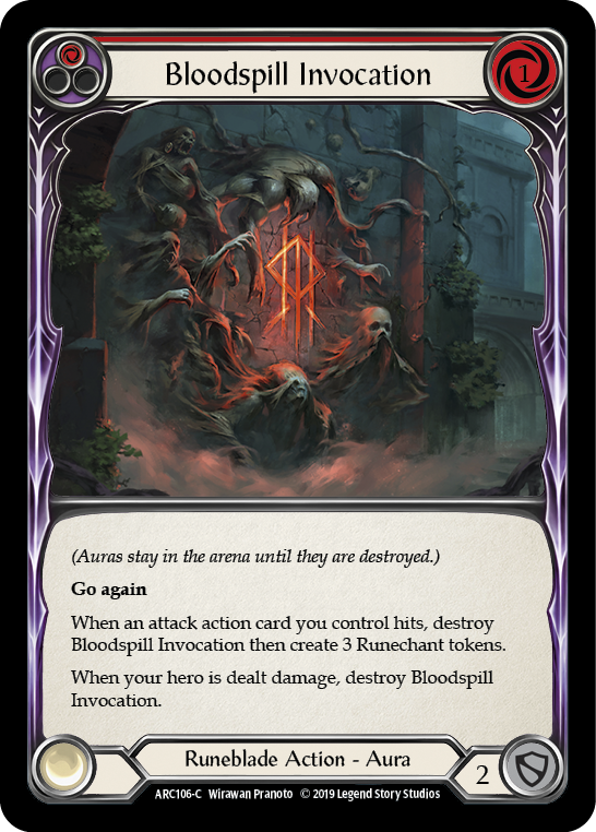 Bloodspill Invocation (Red) [ARC106-C] 1st Edition Rainbow Foil | Good Games North