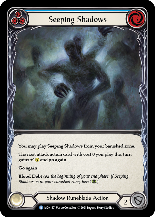 Seeping Shadows (Blue) [MON167] 1st Edition Normal | Good Games North