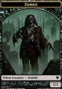Zombie (005) // Gold (010) Double-sided Token [Commander 2017 Tokens] | Good Games North