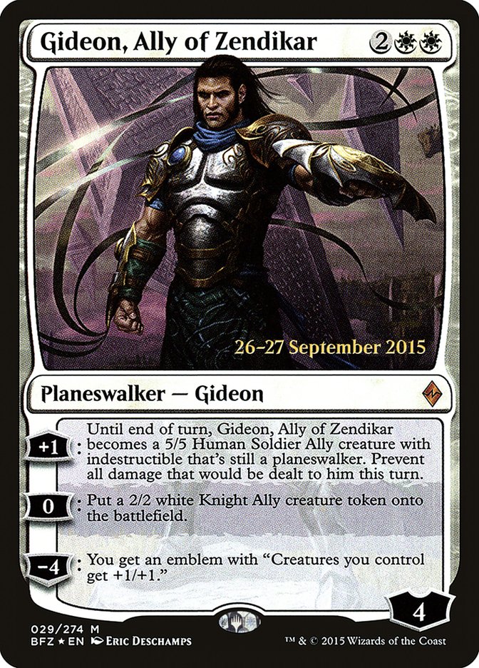 Gideon, Ally of Zendikar  [Battle for Zendikar Prerelease Promos] | Good Games North
