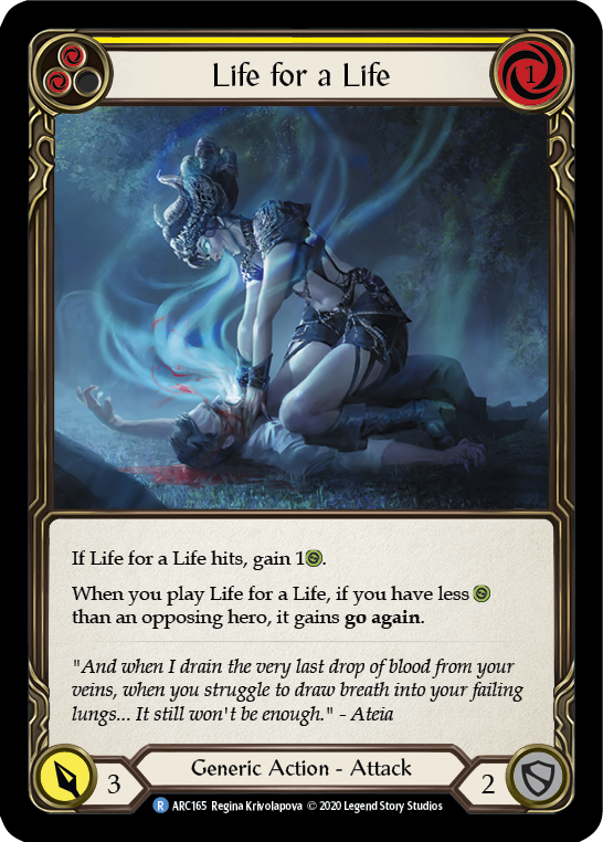 Life for a Life (Yellow) [U-ARC165] Unlimited Normal | Good Games North
